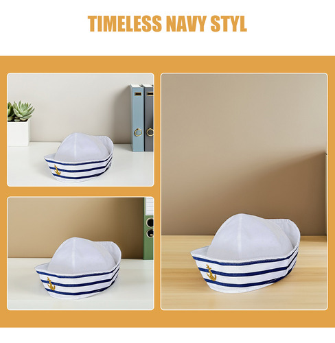 Gorro Marinero Con Rayas Náuticas, 5 Unidades: Azul Para Muj
