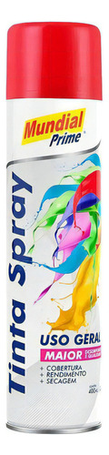 Tinta Spray 400ml Mundial Prime Uso Geral Cor Vermelho