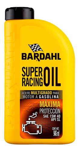 Aceite Bardahl Motor A Gasolina Super Racing 15w40 946ml 