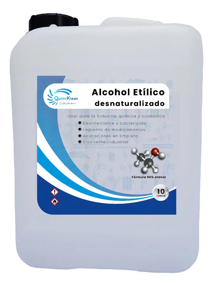 Alcohol Etílico 96 Grados, 10 Litros Quimiklean