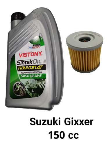 Aceite 15w50 Semi Sintetico Mas Filtro Suzuki Gixxer
