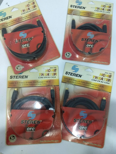 Imagen 1 de 3 de Paquete De 4 Cable De S-video A S-video ,premium 1.80 Mts