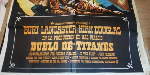 Afiche Original Cine Película Duelo De Titanes 1957 (Usado)