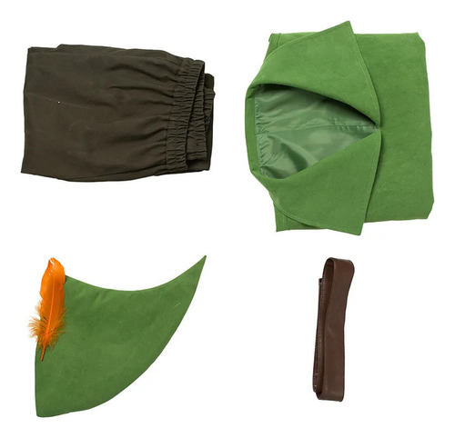 Disfraz De Cosplay Uj02 De Cos Peter Pan, Traje De Tela Verd