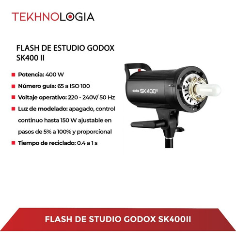 Imagen 2 de 5 de Flash Estudio Godox Sk400 Ii Profesional 400 Watts Oficial