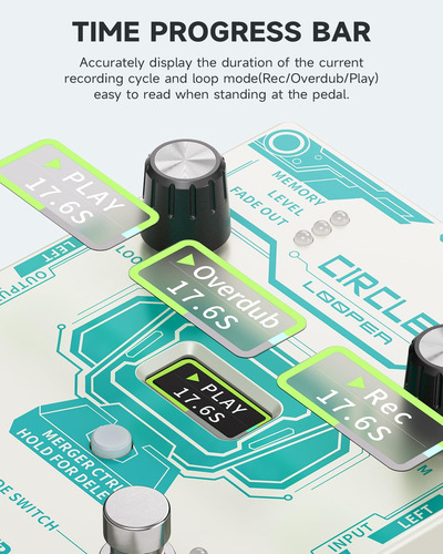 Pedal Para Guitarra Donner Circle Looper 2 En 1 160min