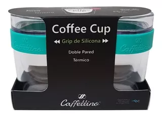 Pocillo Coffee Cup Caffettino Grip Silicona Turquesa X 2 Uni