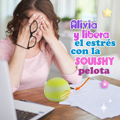 Imagen 7 de 10 de Set 2 Pcs Squishy Pelota Antiestres Apachurrar Juguete Z-17