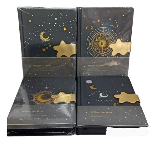 Agendas Mystique Hojas Negras Pasta Dura Broche Imanado