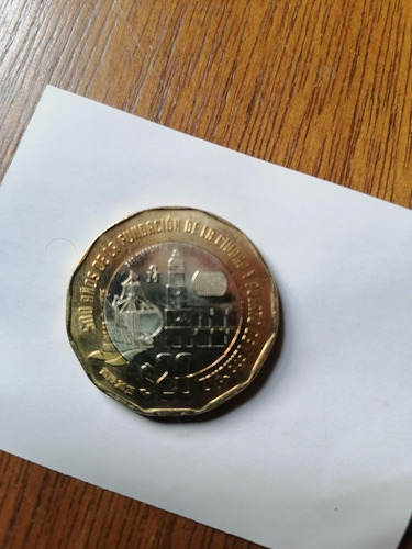 Moneda De $20 Conmemorativa 500 Años Fundación De Veracruz