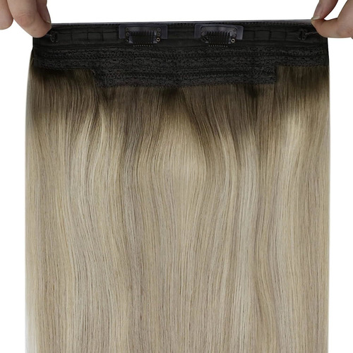 Extensiones Cabello Humano 16in 1pz 80gr Balayage Luz Ceniza