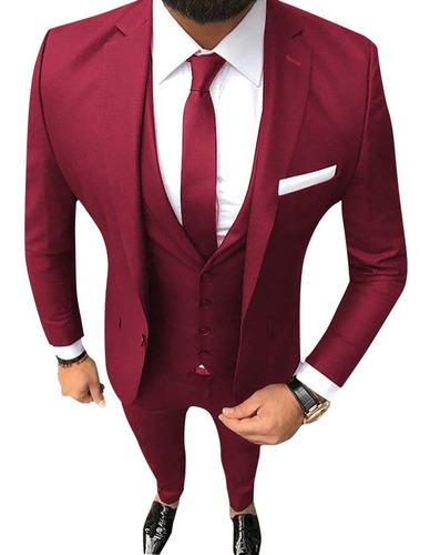 Trajes Hombre Importados Entallados Con Camisa Elastizada