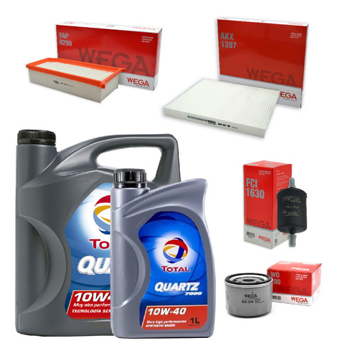Kit 4 Filtros + 5l Aceite Total 10w40 Duster Oroch 2.0