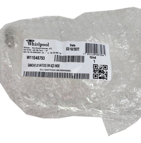 Imagem 4 de 5 de Gancho Batedor Para Massa Kitchenaid Inox W11048793 Kef97