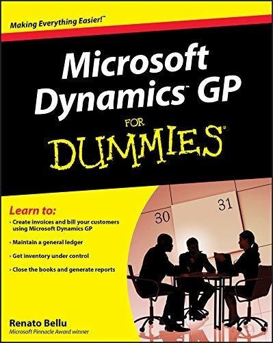 Microsoft Dynamics Gp For Dummies - Bellu, Renato, de Bellu, Renato. Editorial For Dummies en inglés