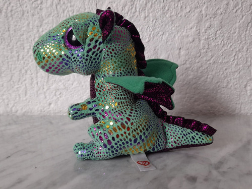 Peluche  Ty Beanie Boos Cinder Dragón Verde 