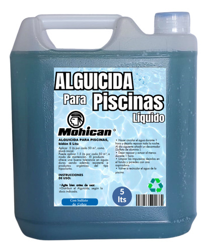 Alguicida  Piscinas Bidon 5 Lts (sulfato De Cobre) Mohican
