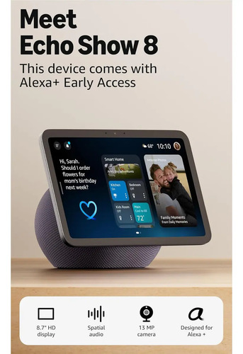 Pantalla Inteligente Amazon Echo Show 8 8.7 Hd Az3 Pro Alexa