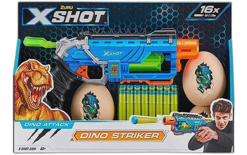 Lançador De Dardos Zuru X-shot Attack Dino Strike Azul 5572