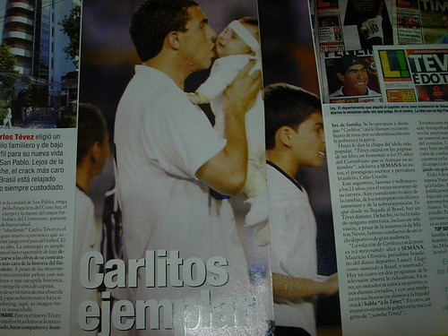 Carlos Carlitos Tevez En Brasil Corinthians 4 Pg Clipping