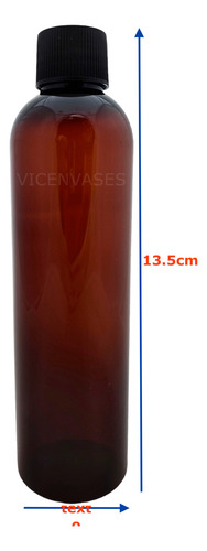 600 Pzs Envase Botella De Plastico Pet 125ml Ambar Con Tapa