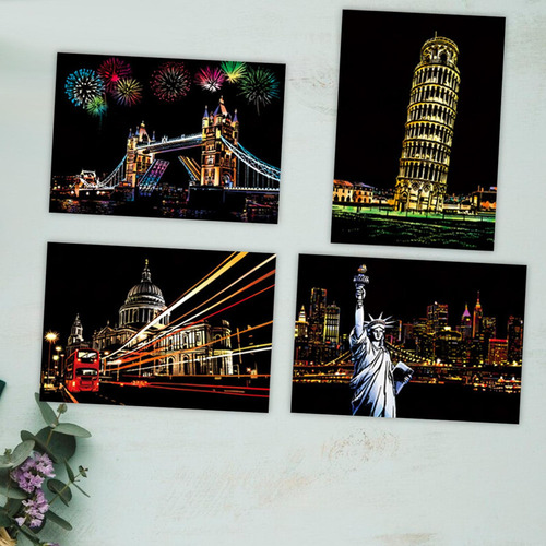 4 Peças De Papel Para Riscar, Pintar E Grafitar, Estilo D
