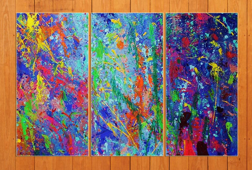 Cuadro 60x90cm Abstracto Dibujos Colores Arte M6