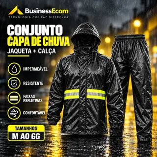 Capa De Chuva Motoqueiro Motoboy Moto Conjunto Impermeavel