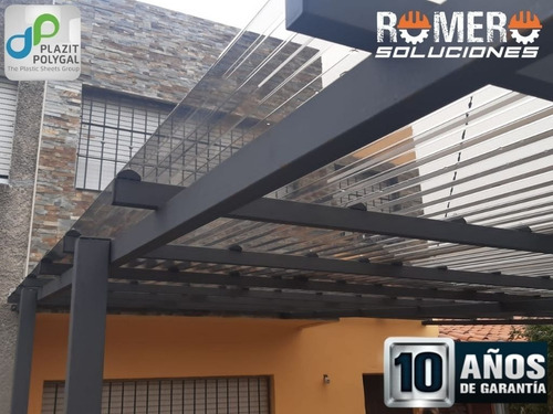 Imagen 2 de 10 de Chapa Policarbonato Trapezoidal Bronce Polygal 4.50 X 1.26