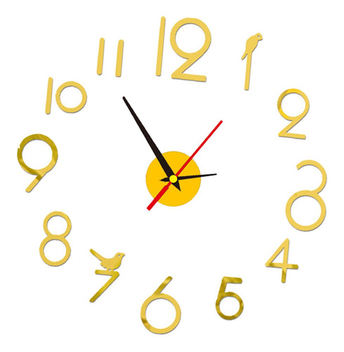 2 Reloj De Pared Diy Silencioso Con Números Pegatina Reloj