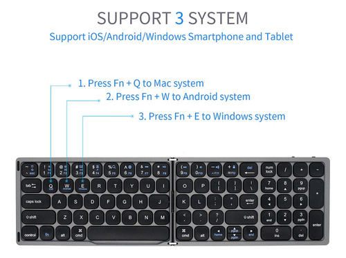 Ts Teclado Inalámbrico Plegable Bt Teclado Portátil Tamaño