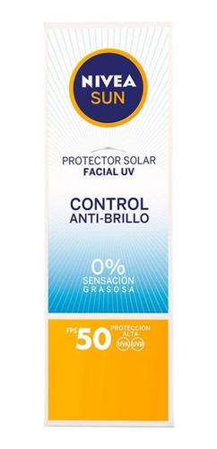 Imagen 1 de 3 de Nivea Protector Solar Antibrillo 50ml. Efecto Matificante.