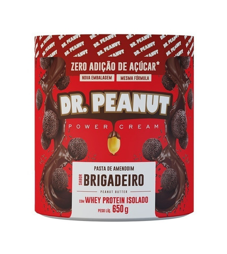 Imagem 1 de 1 de Suplemento em pasta Dr. Peanut Pasta de amendoim Avelã com Whey Protein gorduras sabor brigadeiro em pote de 650g