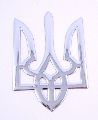 Tridente Ucraniano Cromo Calcomania Emblema Ucrania Tryzub 3