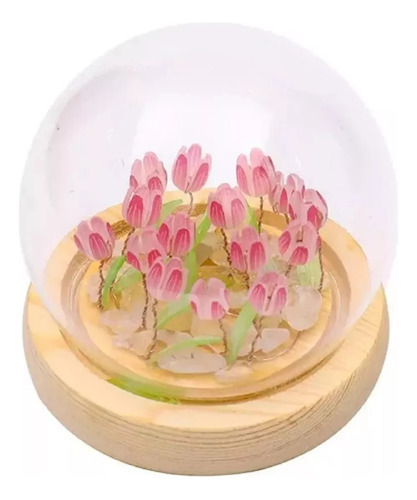 Tulipanes De Flores Eternas Adornos Luz De Noche