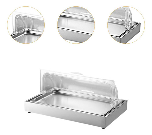 Bandeja Fría Para Servir En Buffet Plato Refrigerado Plata