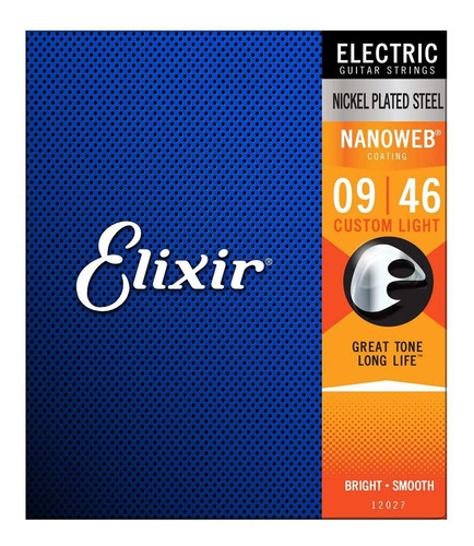 Juego De Cuerdas Electric Nanoweb 12027 Elixir.