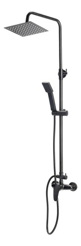 Femmto Sanitario DEXT01-NEG columna duchador monocomando cuadrada 20 x 20 exterior ducha flor