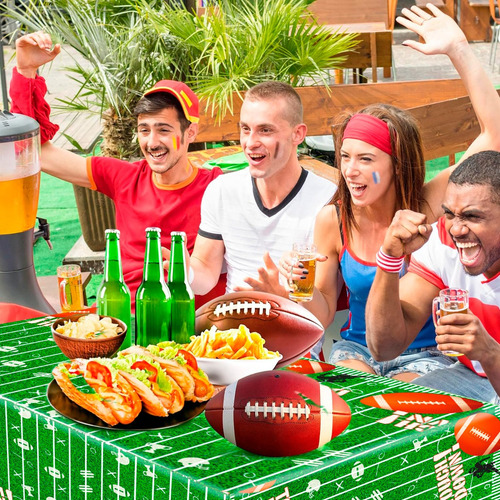 2pcs Fútbol Fiesta De Cumpleaños Mantel Decoración Tailgate