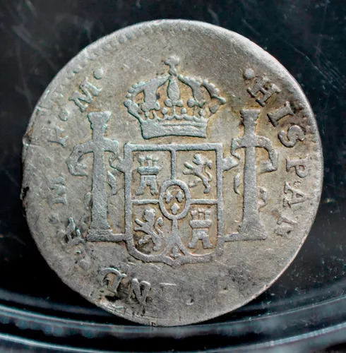 Moneda 1/2 Medio Real Plata Original Carlos Ill 1774 F M