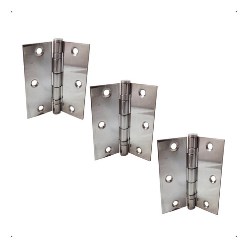 Dobradiça Aço Inox 304 Com Rolamento 3,5 X 3,0 X 2 Mm- 3 Un