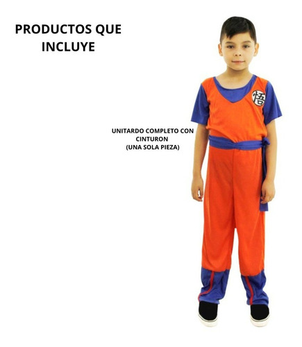 Imagen 3 de 8 de Disfraz Goku Dragon Ball Z Original Niño