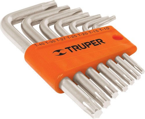 Juego 7 Llaves Torx T10 A T40 Estuche Plástico Truper Torx7c