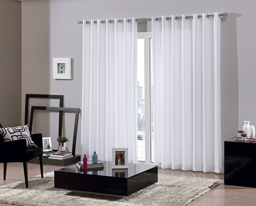 Cortina Bella Janela Blackout Pratika Bellini 2,60m X 1,70m Cor Branco