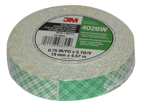 Imagen 2 de 7 de Cinta Doble Faz 4026w 3m, Blanca, ¾'' X 5yd
