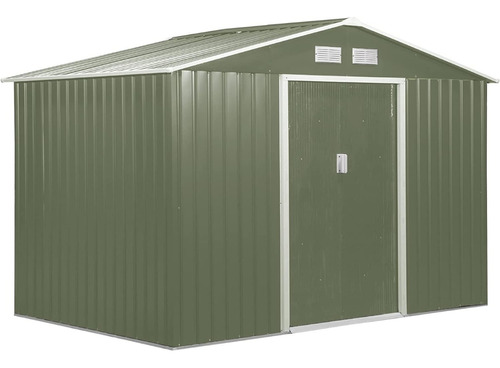 Cobertizo Almacen Para Patio 9x6ft Puerta Corrediza Verde