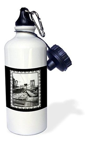 Botella Deportiva 3drose Brooklyn Bridge, 21 Oz, Blanca