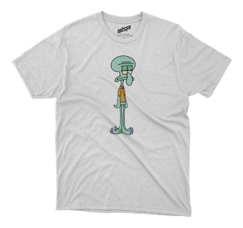 Remera Bob Esponja Calamardo Cuerpo Entero Algodon Blanca