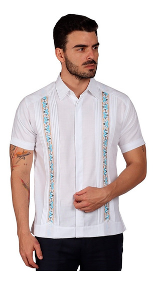 Pelágico Evolucionar Flotar Guayabera Yucateca Bordada En Lino Mod Akil