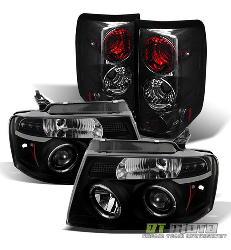 Par Faros Negro Ahumado Led Ford F-150 Stx 2004 4.6l